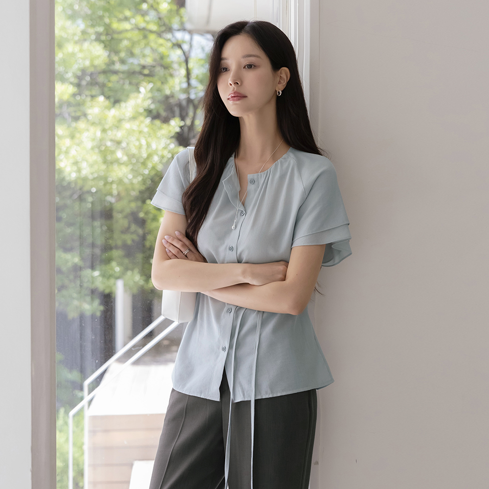 高贵 褶皱领 二重 飞袖 罩衫(+腰带)