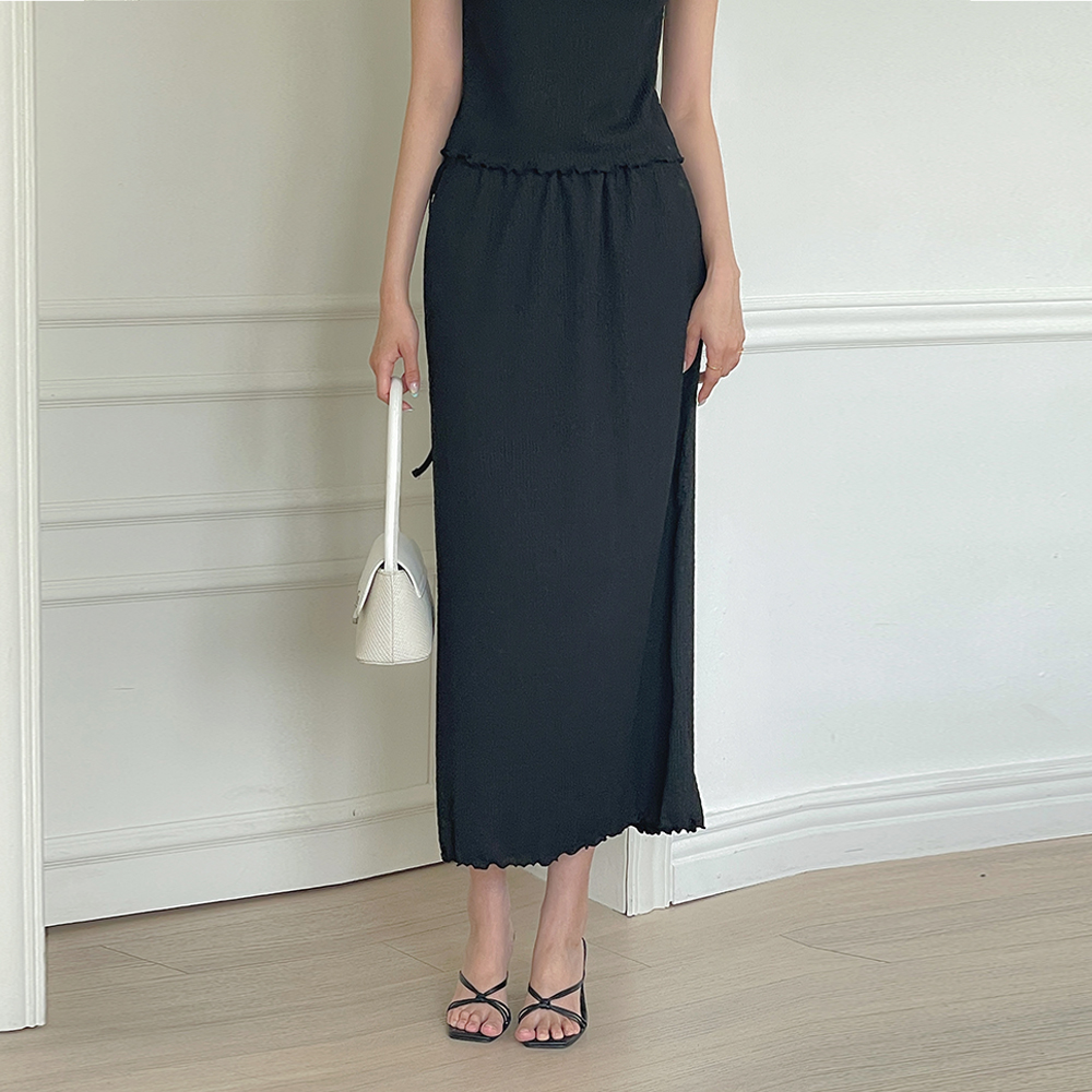 去皱纹 波浪卷 Set-up 裙子