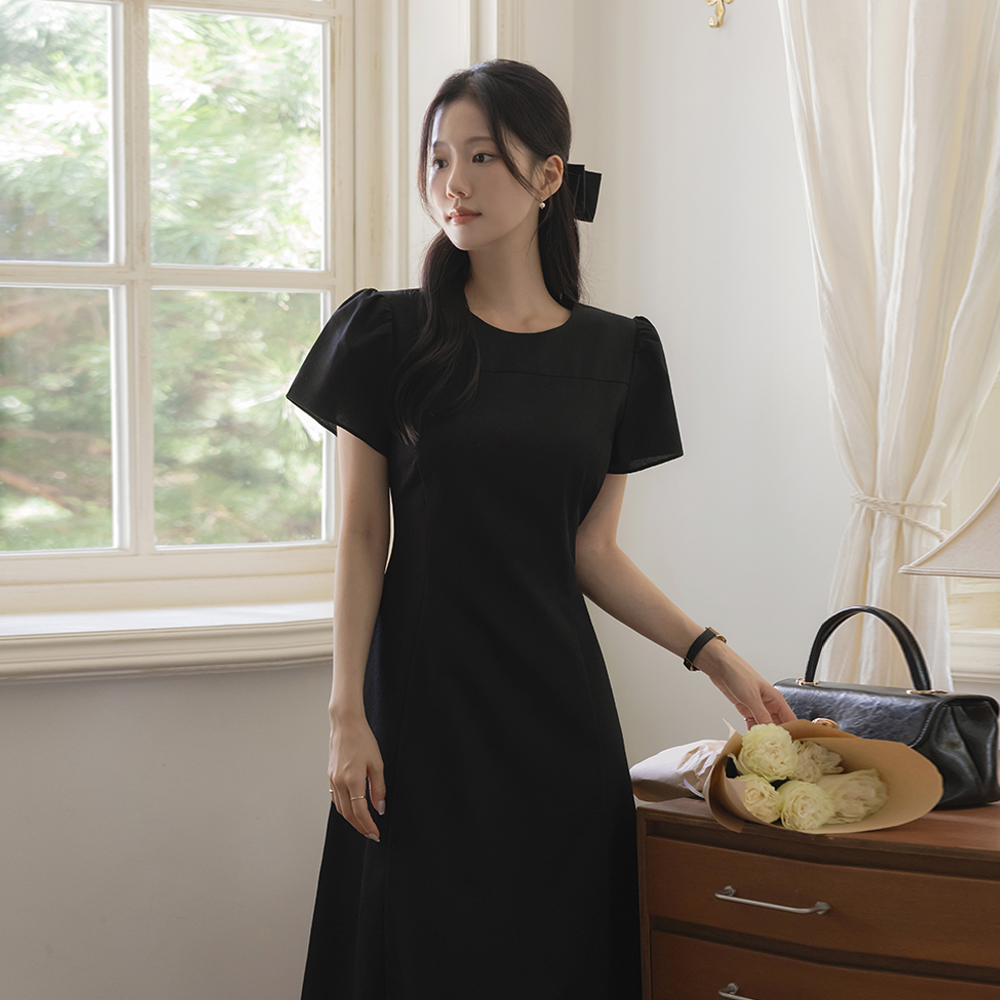 Grace 泡泡袖 A字型 连衣裙