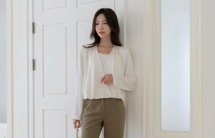 Jessica 柔丝 绸缎 敞开式 夹克