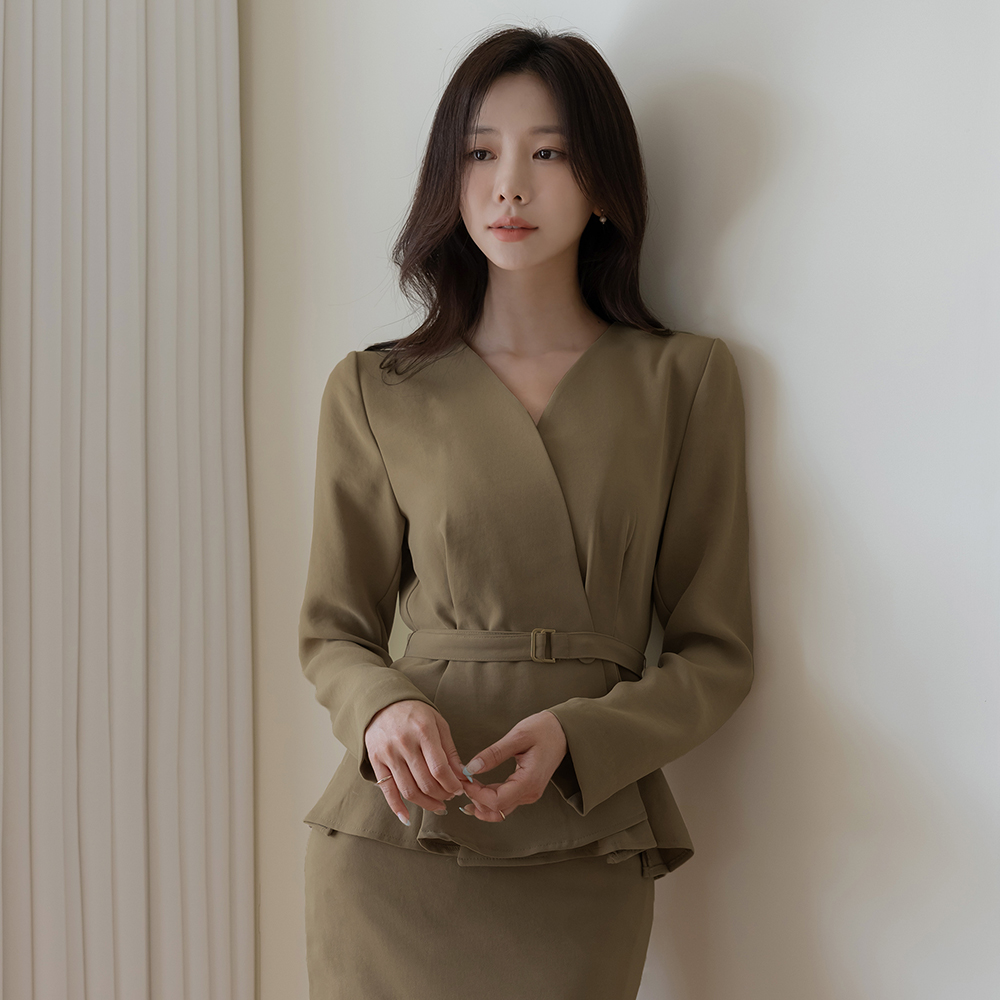 裹身 女性化的 线条 Set-up 夹克(+腰带)