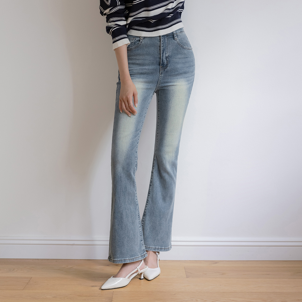 全长 修理 NO! 日常 水洗 斯利姆 喇叭 裤子 (短/中跟/长款ver)