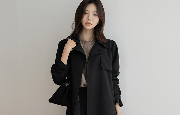 摩登 长款 风衣 大衣(+腰带)