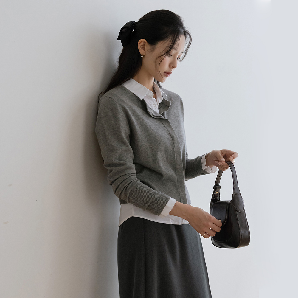 柔丝 开士米 스탠다드핏 开衫