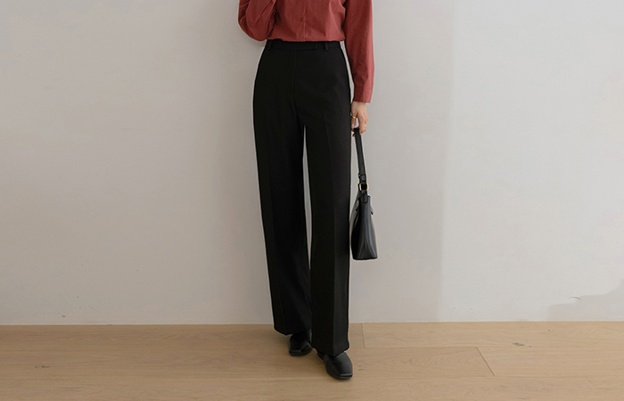 简单 一字型 宽松长裤