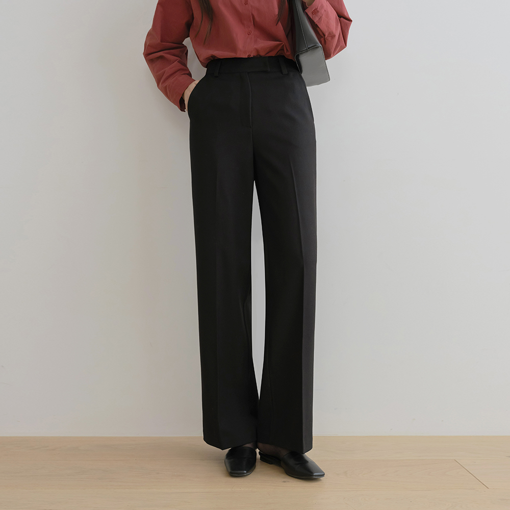 简单 一字型 宽松长裤