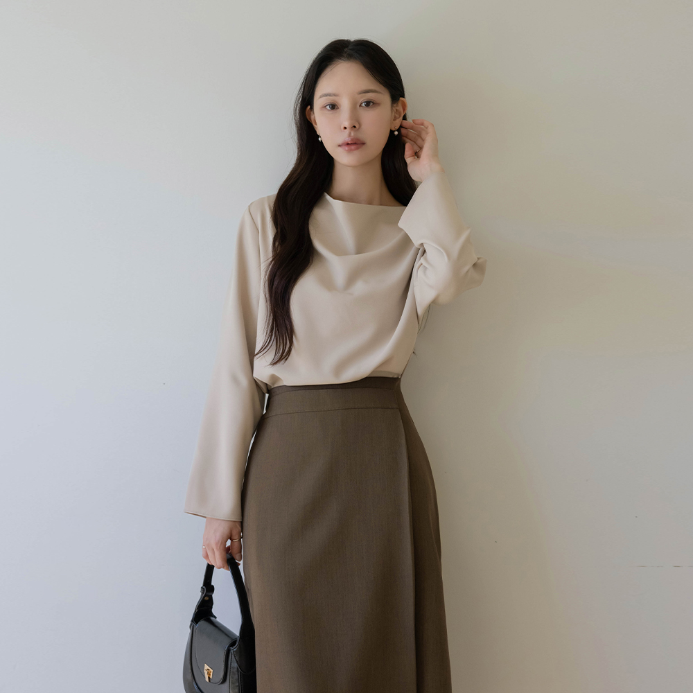 Mine 女性化的 堆领 罩衫