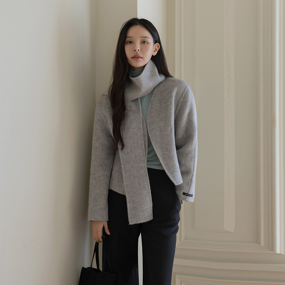 特级 羊毛&安哥拉 手工 夹克(+围巾)