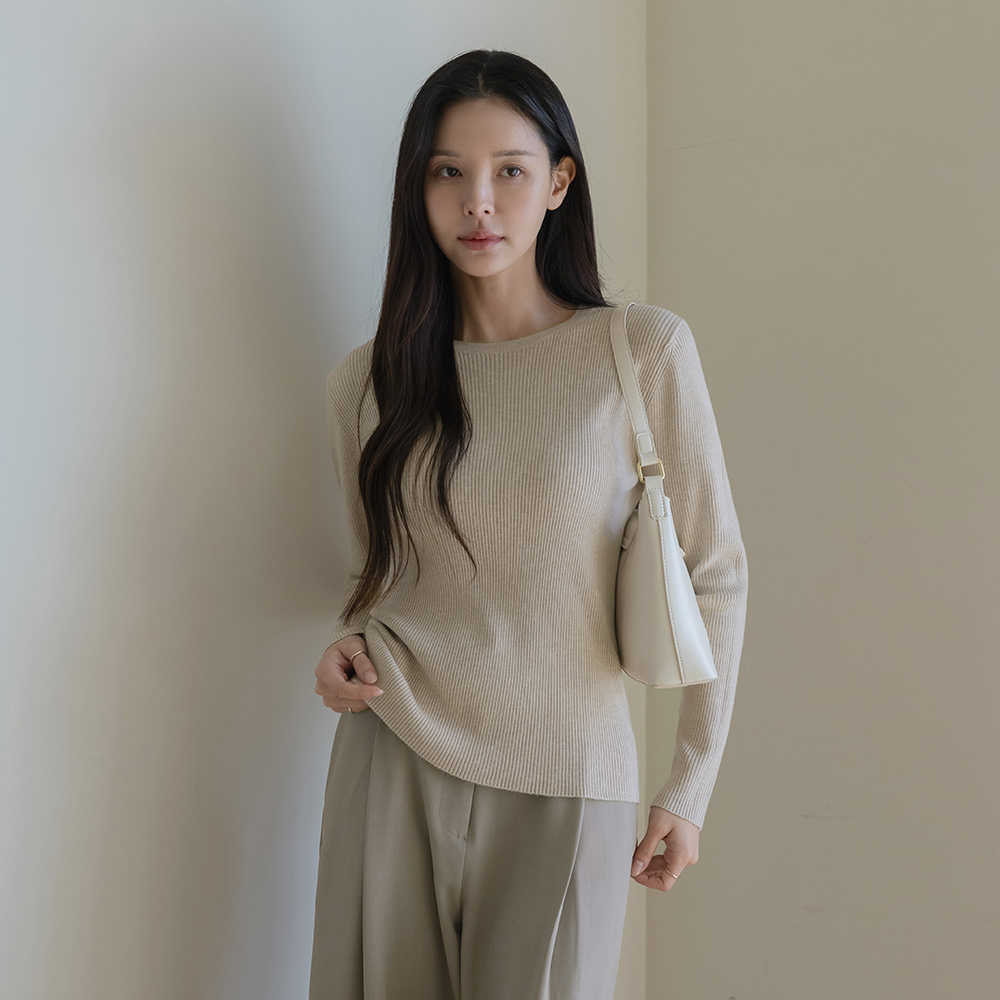 All Day 圆领 羊绒 条绒 针织衫