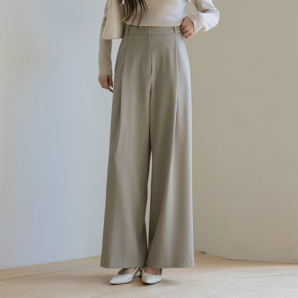 细褶 宽绰 宽松长裤