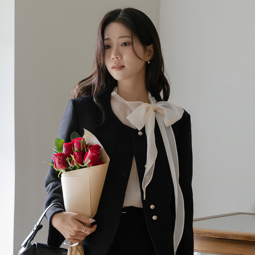 ODE 圆领 黄金 扣子 羊毛 手工 夹克