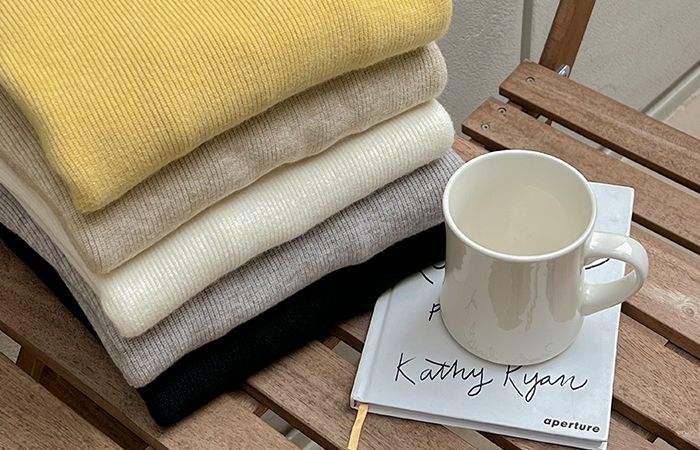 基本 颜色 针织衫 高领T恤