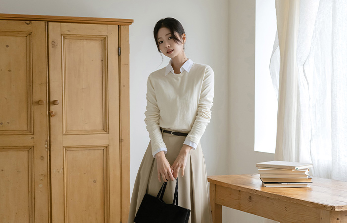 柔丝 袖 扣子 开士米 针织衫