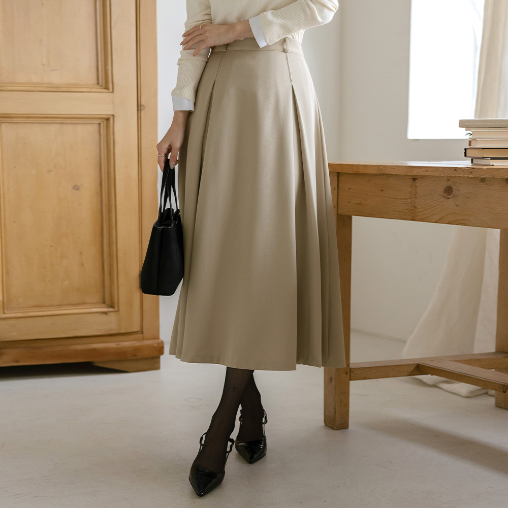  细褶 A字型 裙子