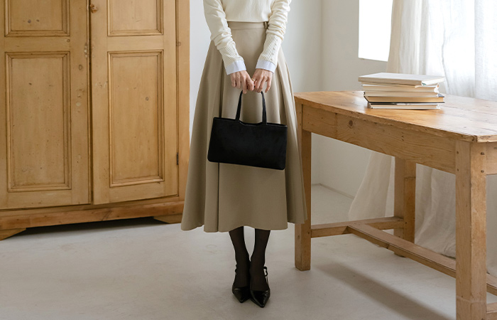  细褶 A字型 裙子