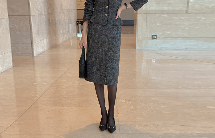 H字型 粗呢 Set-up 裙子