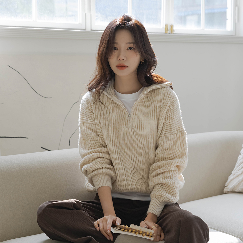 高龄 반 拉链卫衣 稍厚的 针织衫