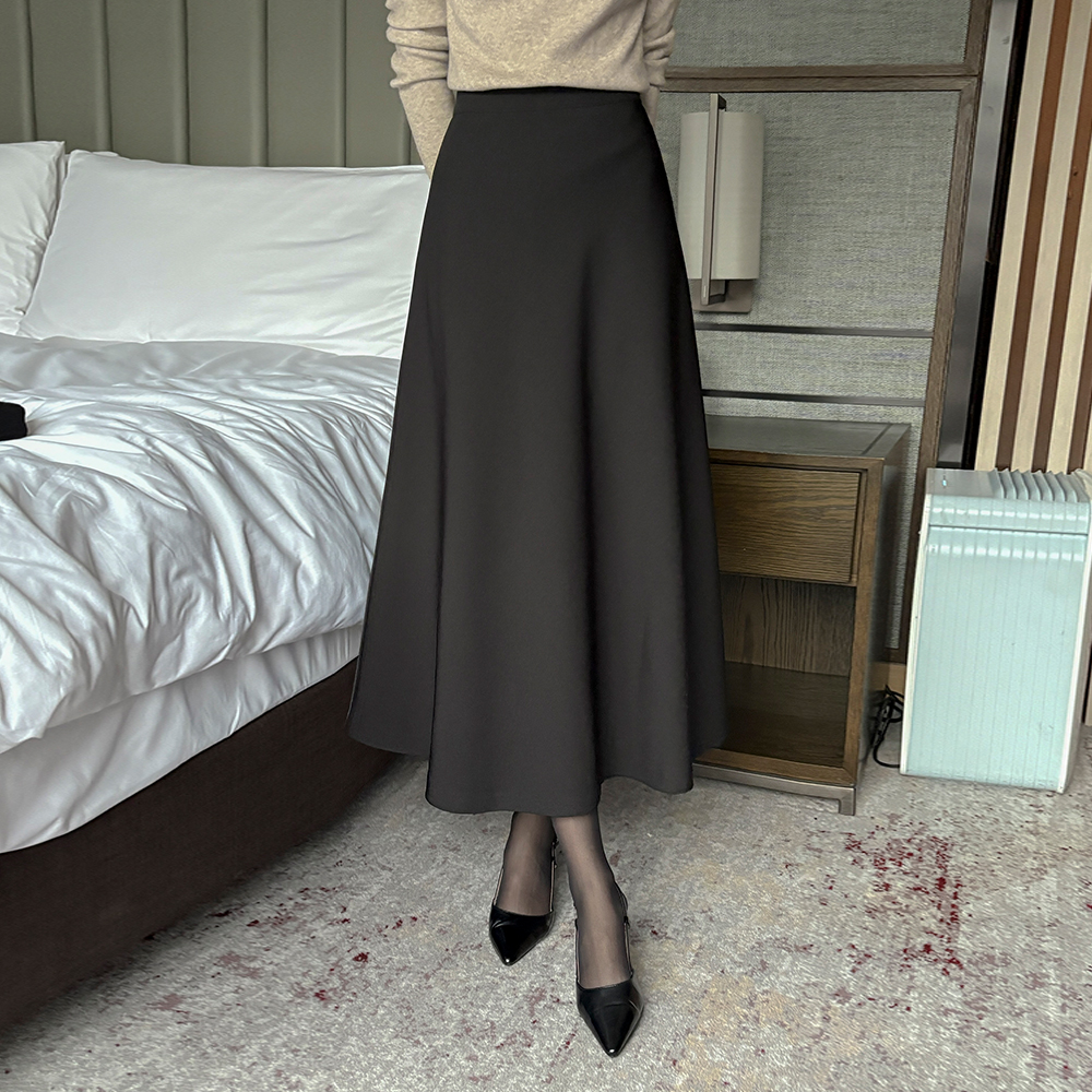 喇叭 线条 长款 裙子