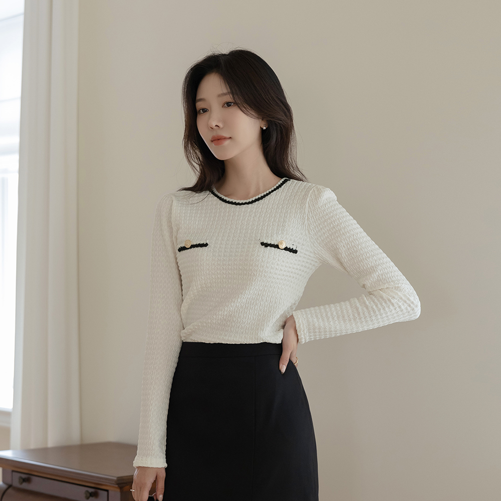 古典 配色 弹力 罩衫