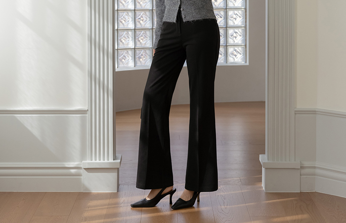 稍厚的 拉绒 喇叭 宽松长裤