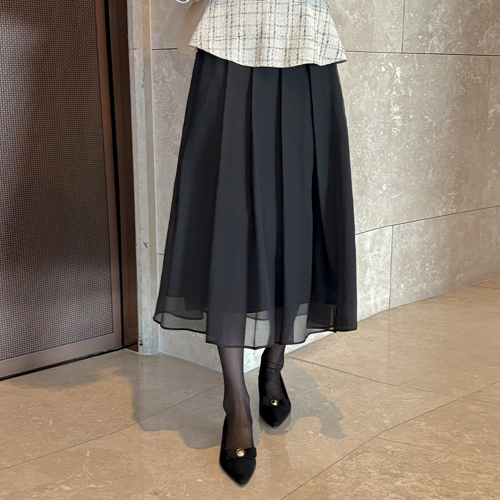 Monet 浪漫 褶边 软绵绵软的 裙子