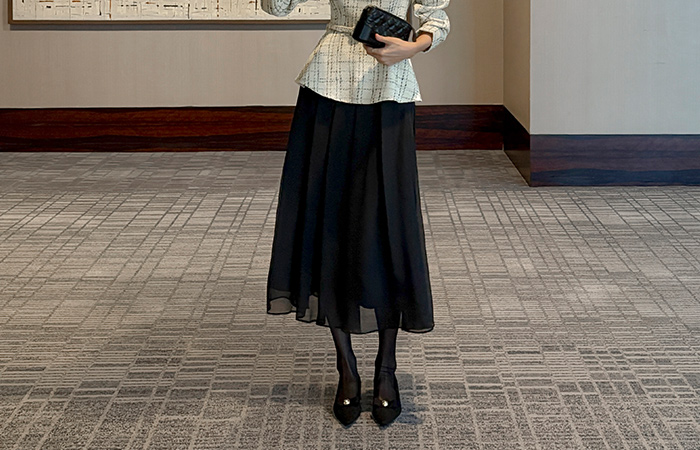 Monet 浪漫 褶边 软绵绵软的 裙子