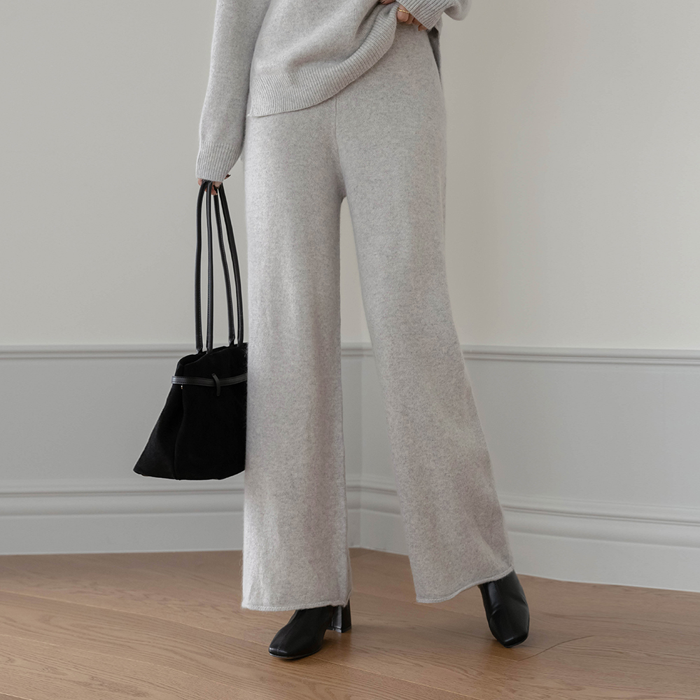 舒适 貉子 一字型 Set-up 针织衫 裤子