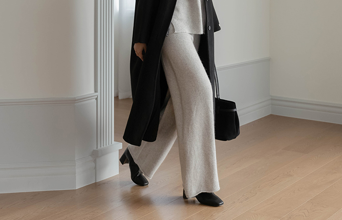 舒适 貉子 一字型 Set-up 针织衫 裤子