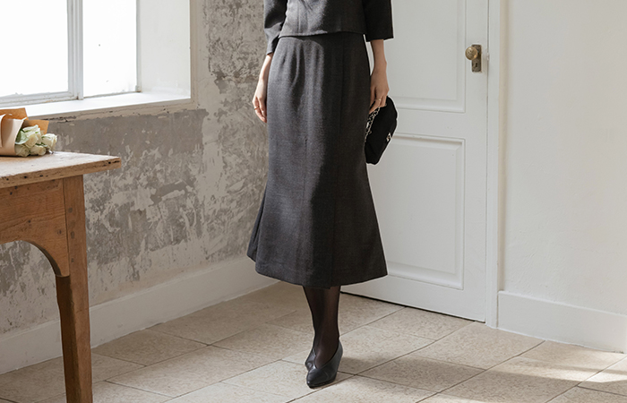 Mari 喇叭 美人鱼 开衩 Set-up 裙子