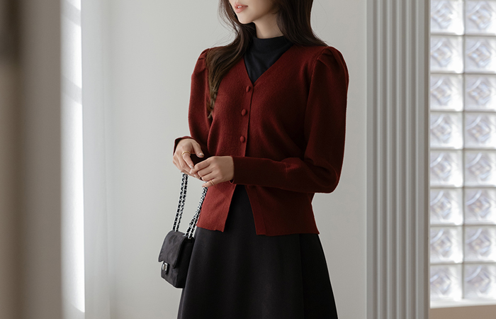 Rya 泡泡袖 针织衫 开衫