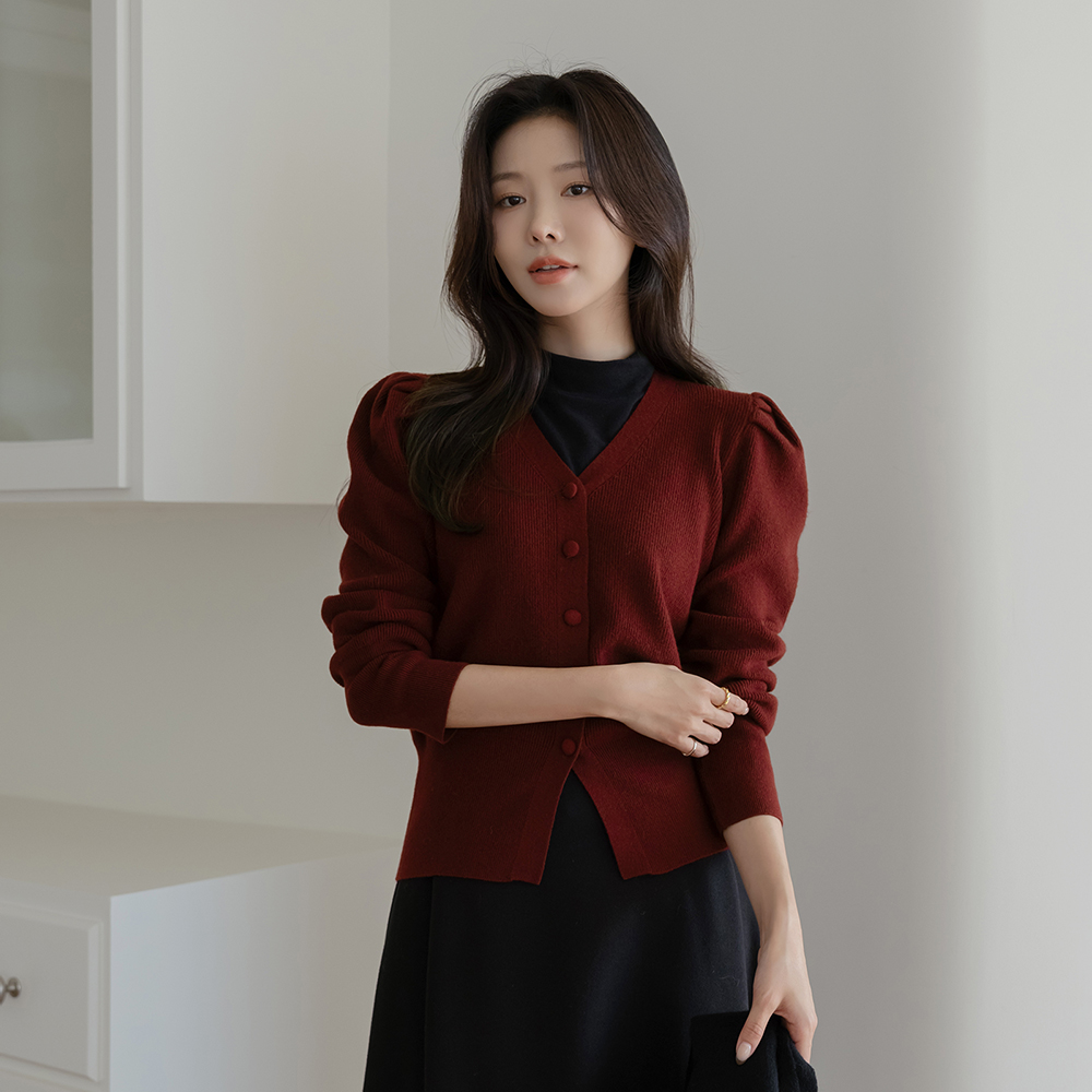 Rya 泡泡袖 针织衫 开衫