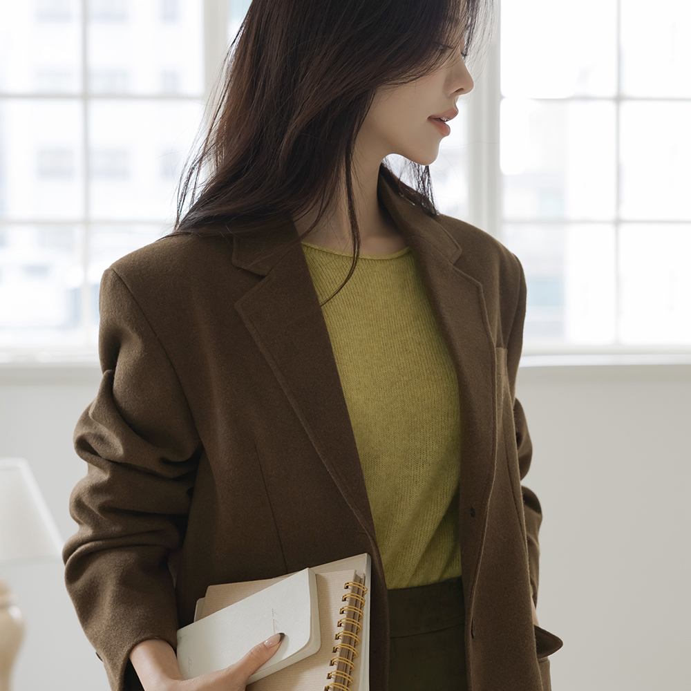 ODE 羊毛 修身 领子 宽松 夹克