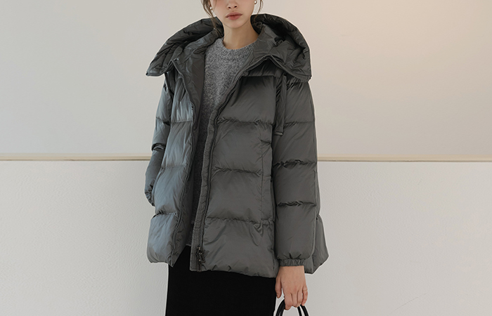 有光泽 鸭绒 双重 短上衣 羽绒服