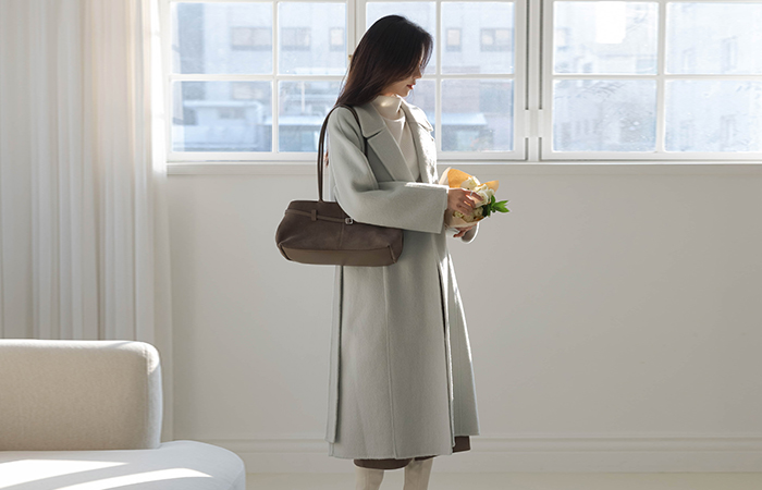 Macaron 开士米&羊毛 手工 长款 大衣(+腰带)