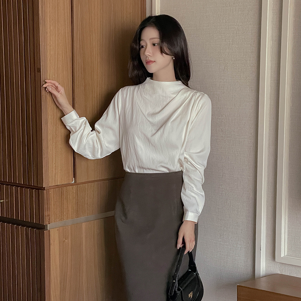 半高领 披盖 罩衫