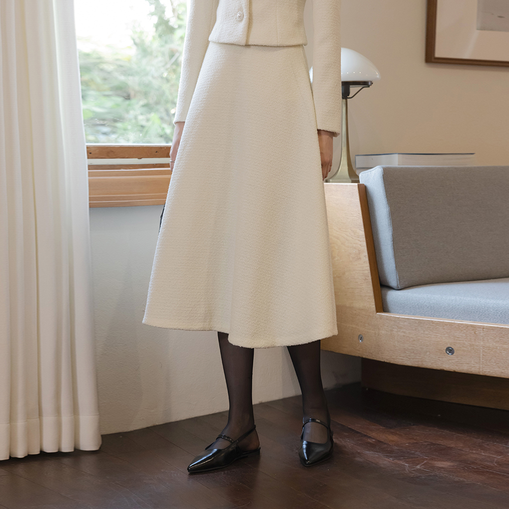 布拉格 结子花式 粗呢 Set-up 裙子