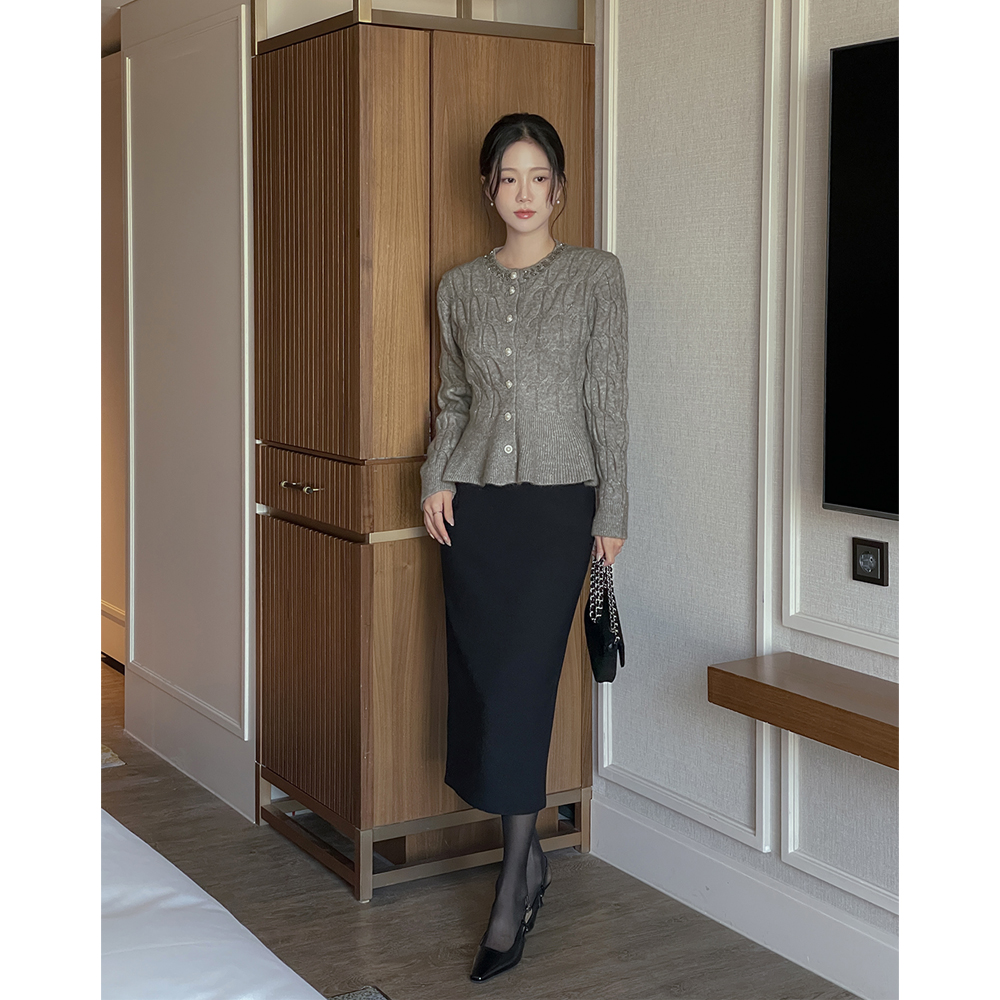 细密 H字型 拉绒 长款 裙子