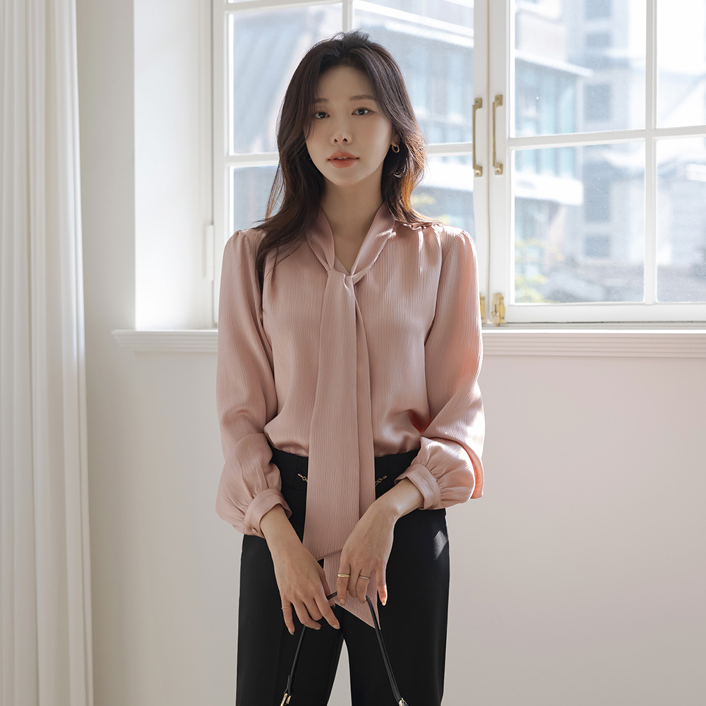 玫瑰 丝滑 绸缎 领带 去皱纹 罩衫