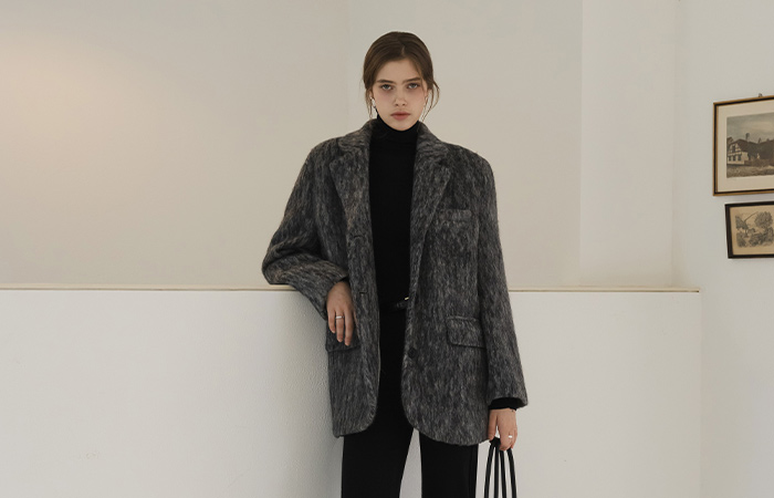 ODE 内衬 宽松 羊毛 夹克