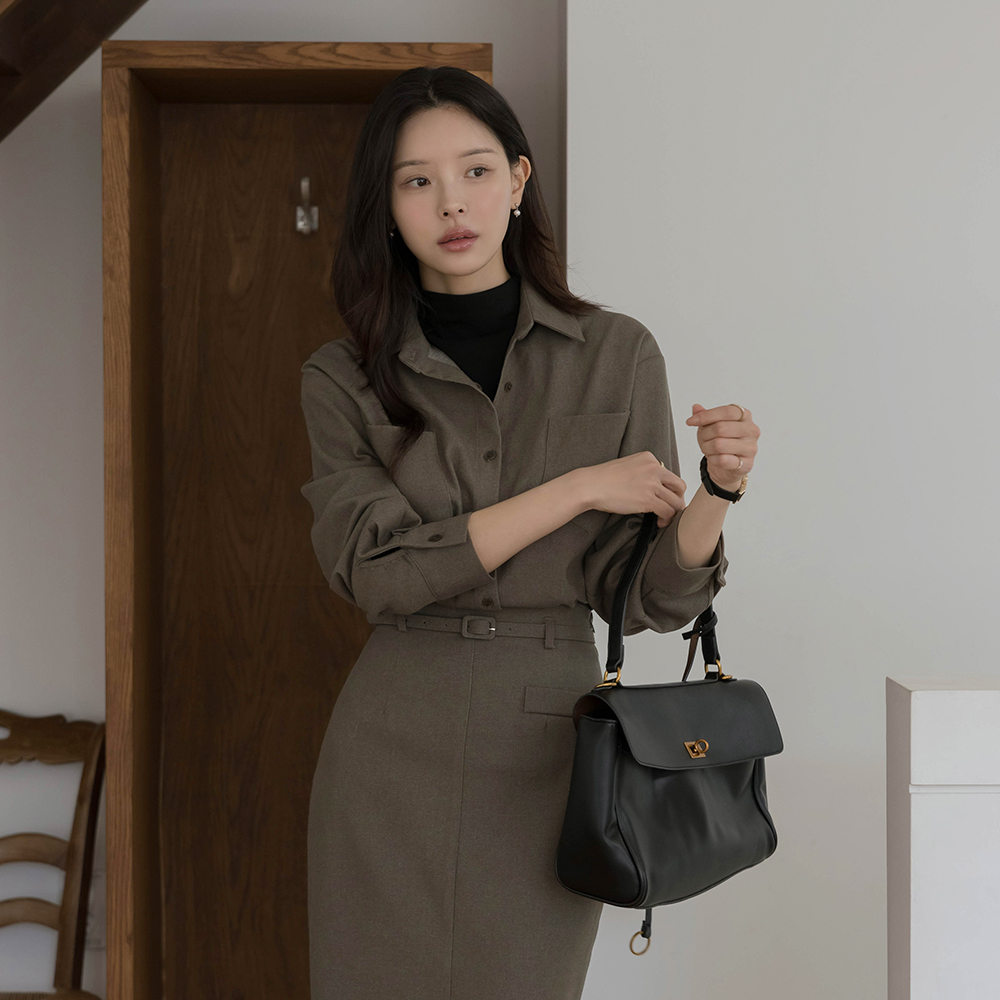 羊毛 双口袋 宽松 衬衫