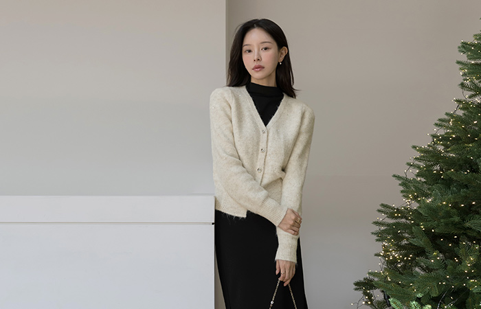 亮片 花纹 扣子 羊毛 针织衫 开衫