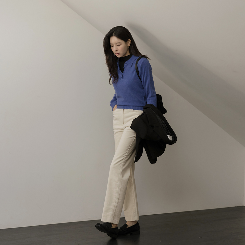 灯芯绒 一字型 后侧松紧带 裤子