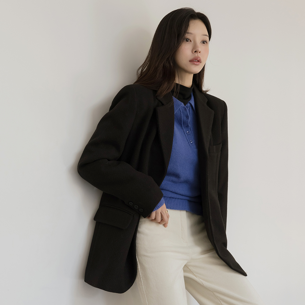 修身 翻领 稍厚的 夹克