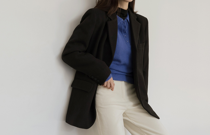 修身 翻领 稍厚的 夹克