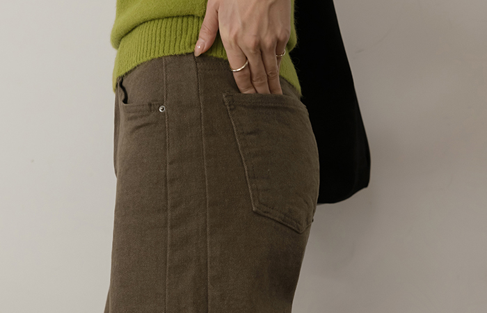 底端 裁剪 宽绰 拉绒 弹力 裤子