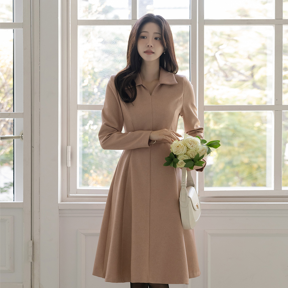 Mari 领子 开口领子 A字型 连衣裙(+腰带)