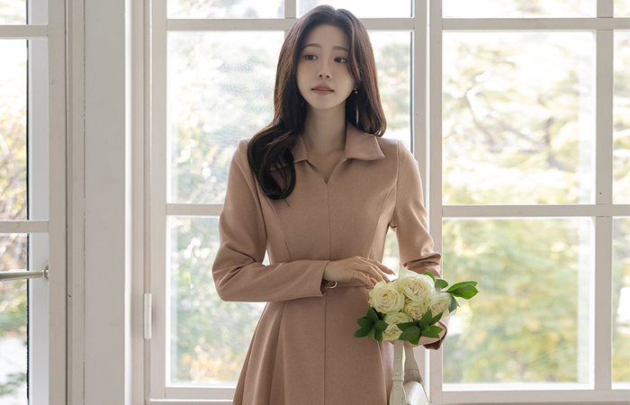 Mari 领子 开口领子 A字型 连衣裙(+腰带)