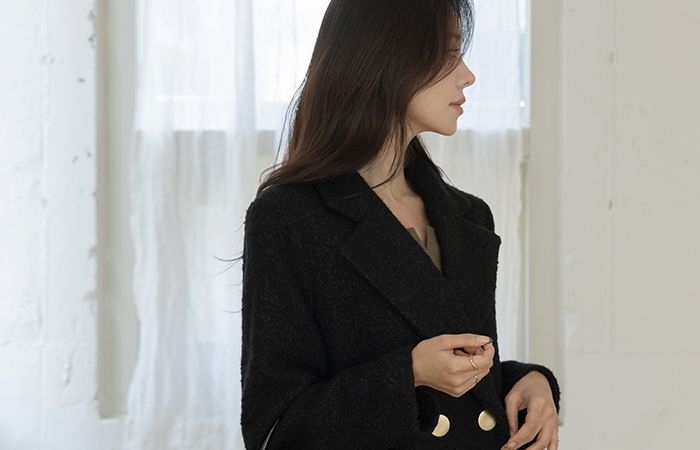 柔丝 结子花式 双排扣 长款大衣 Ⅱ