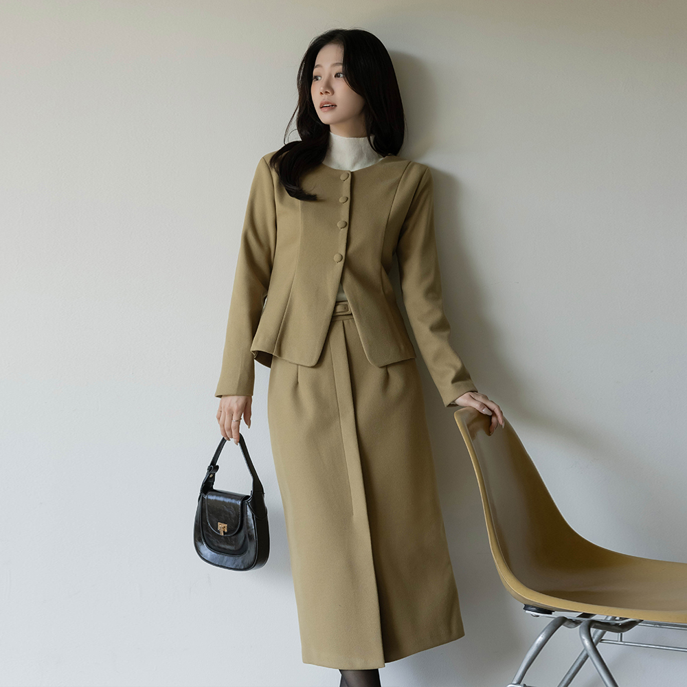 ODE 拉绒 斯利姆 线条 Set-up 夹克