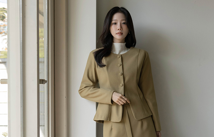 ODE 拉绒 斯利姆 线条 Set-up 夹克